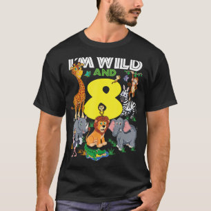 T-shirt Enfants Zoo Safari Voyage 8e fête d'anniversaire J