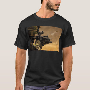 T-shirt Enfermer de Shell mis le feu d'un fusil M-4