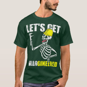 T-shirt Engineer Skeleton Engineering Costume Funny Hallow