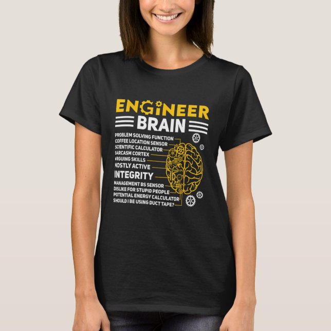 T-shirt Engineers Brain industrial engineering Computer ci (Devant)