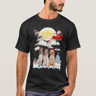 T-shirt English Setter Dog Santa Sleigh Christmas Lover Lo