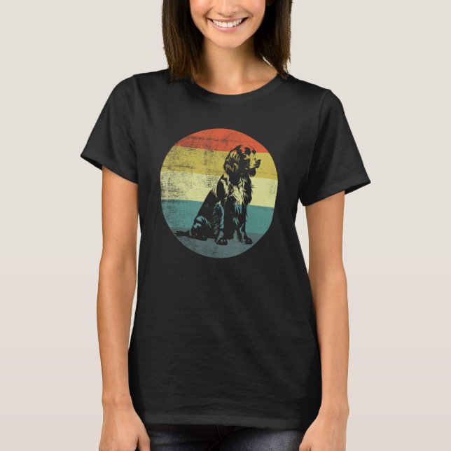 T-shirt English Springer Spaniel Dog Retro Design (Devant)
