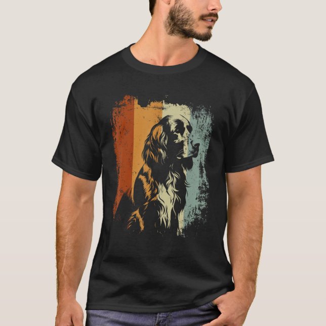 T-shirt English Springer Spaniel Dog Retro Style (Devant)