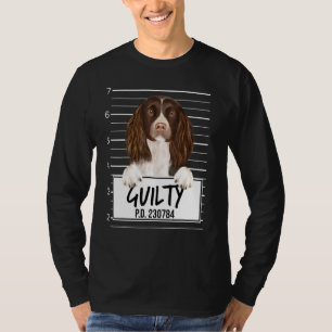 T-shirt English Springer Spaniel Mugshot Chien Coupable