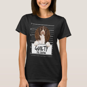 T-shirt English Springer Spaniel Mugshot Chien Coupable
