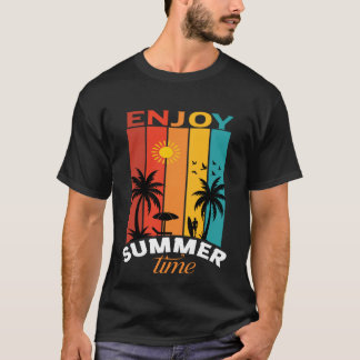 T-shirt Enjoy Summer Time Retro Beach Tee