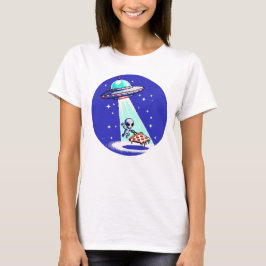 T-shirt Enlèvement de pizza Alien - Drôle Pixel Art UFO De
