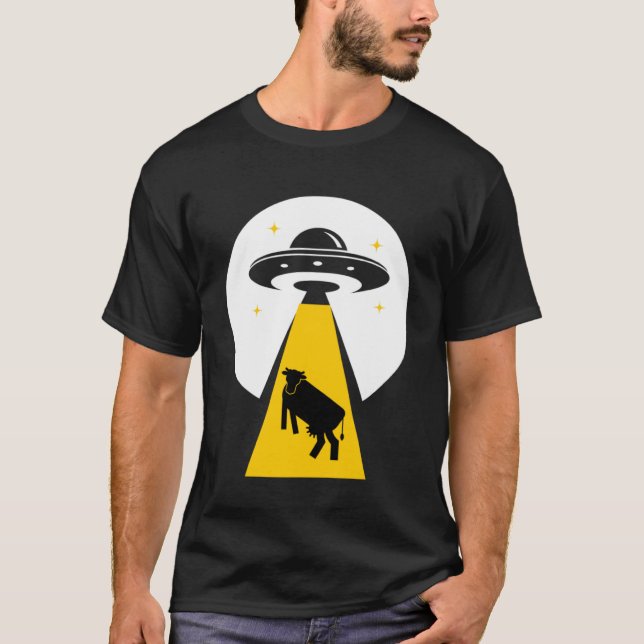 T-shirt Enlèvement de vache Alien vaisseau spatial UFO (Devant)