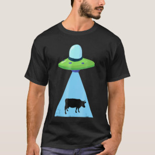 T-shirt Enlèvement de vache par un ovni alien