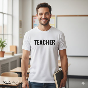 T-shirt Énoncé de texte de l'enseignant Teacher for Men Pe
