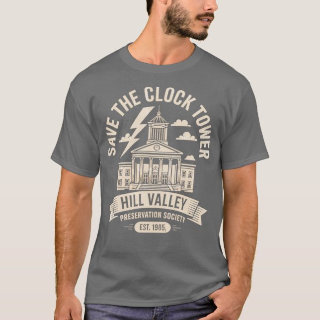 T-shirt Enregistrer la tour d'horloge classique (Devant)