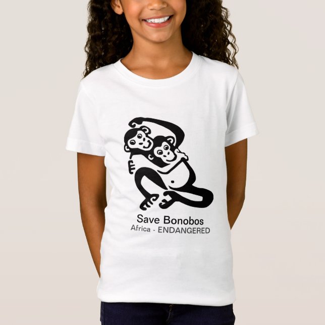 T-Shirt Enregistrer le graphique animal BONOBOS-En voie de (Devant)