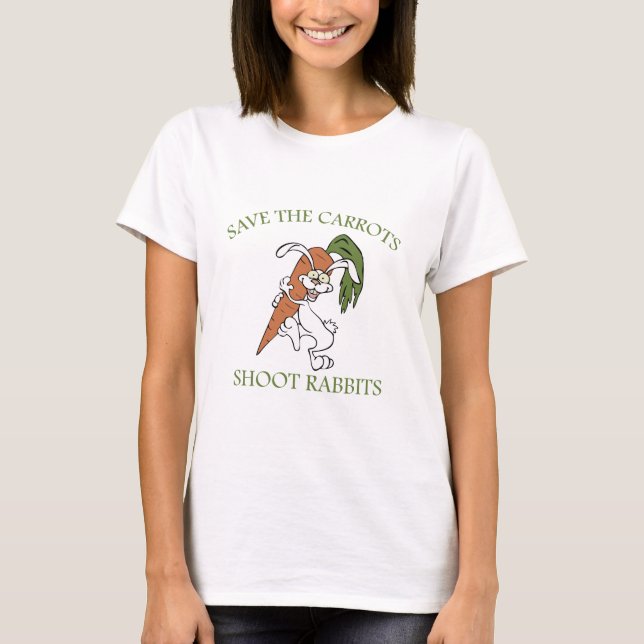 T-shirt Enregistrer Les Lapins De Tir De Carottes (Devant)