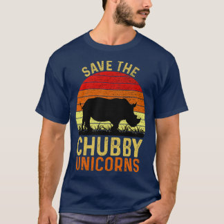 T-shirt Enregistrer Les Unicornes De Chubby Vintage Funny 