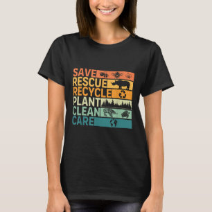 T-shirt Enregistrer Secourir Recycle Plante Nettoyage Jour