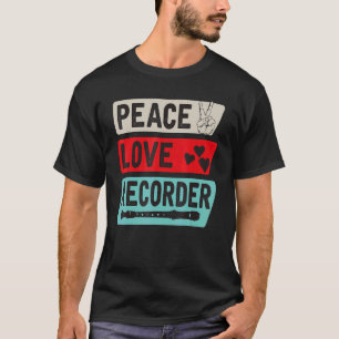 T-shirt Enregistreur de l'amour de la paix enregistreur d'