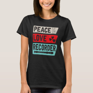T-shirt Enregistreur de musique à Love Recorder Instrument