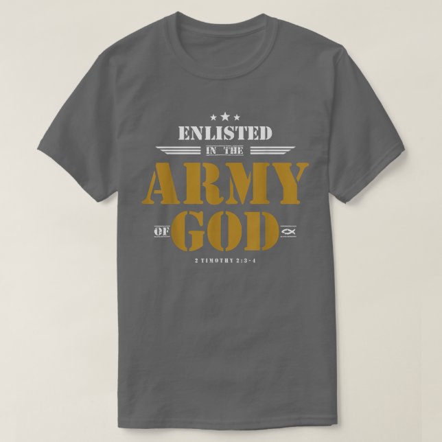 T-shirt Enrôlé Dans L'Armée De Dieu, Chrétien (Design devant)