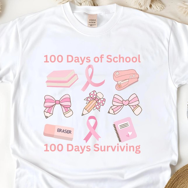 T-shirt Enseignant 100 jours de l'école Survivant du cance (Créateur téléchargé)