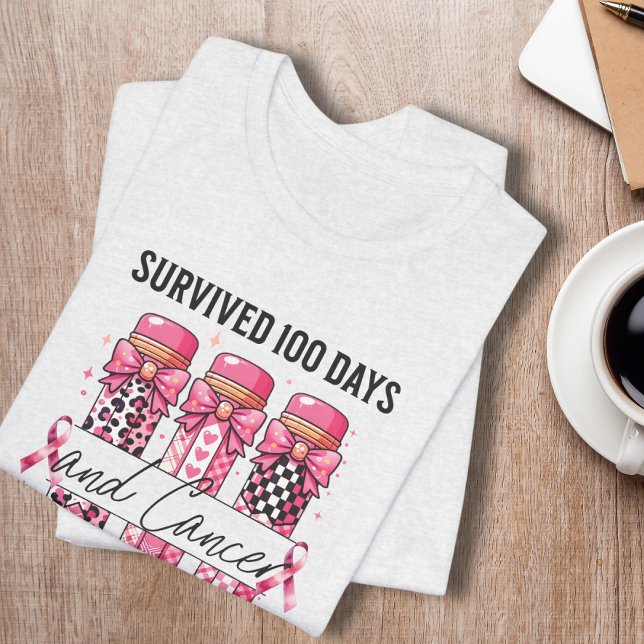 T-shirt Enseignant 100 jours de l'école Survivant du cance (Créateur téléchargé)