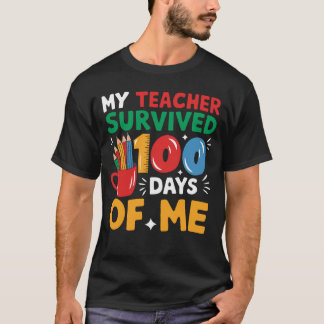 T-shirt Enseignant A Survécu 100 Jours De Moi Pour 100E Jo