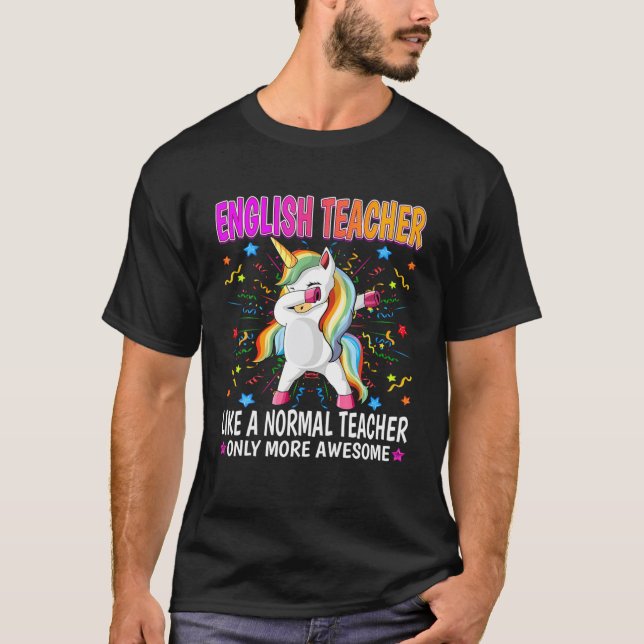 T-shirt Enseignant Anglais Comme Un Enseignant Normal Seul (Devant)