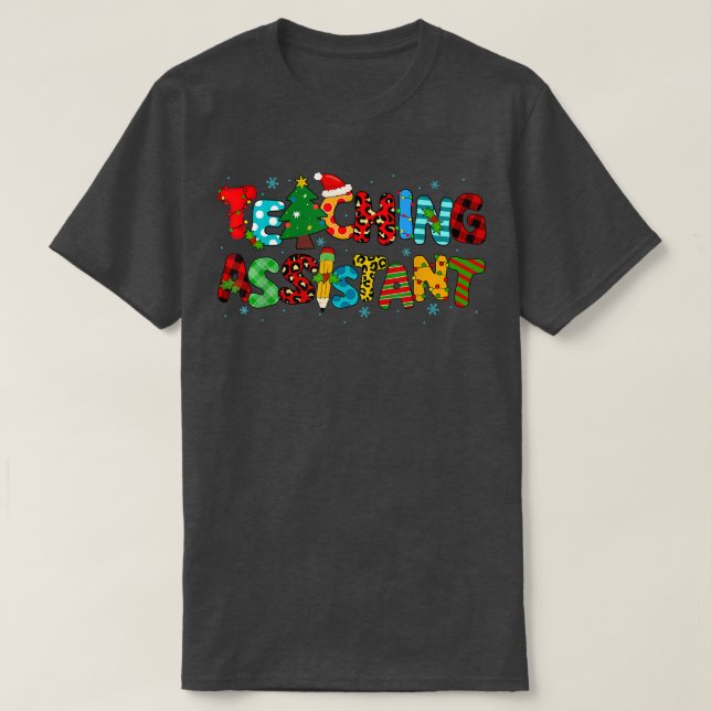 T-shirt Enseignant Assistant Noël Enseignant Joyeux Noël (Design devant)