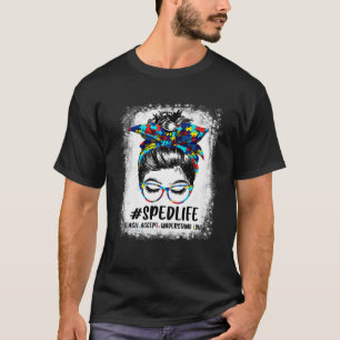 T-shirt Enseignant Blanchi Fouillis Chignon Éducation Spéc