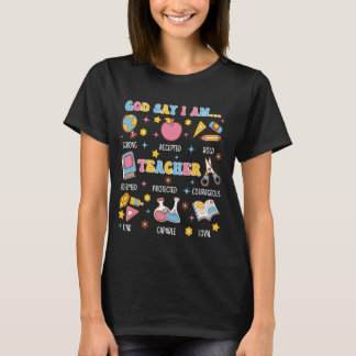 T-shirt Enseignant Christian Dieu Dit Que Je Suis Bible Ve