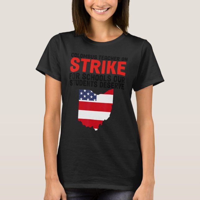 T-shirt Enseignant Columbus École Drapeau Strik Enseignant (Devant)
