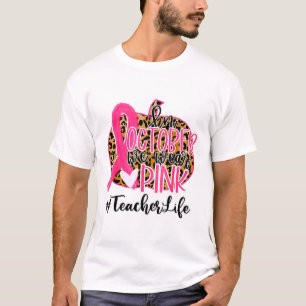 T-shirt Enseignant Conscience du cancer du sein En Octobre