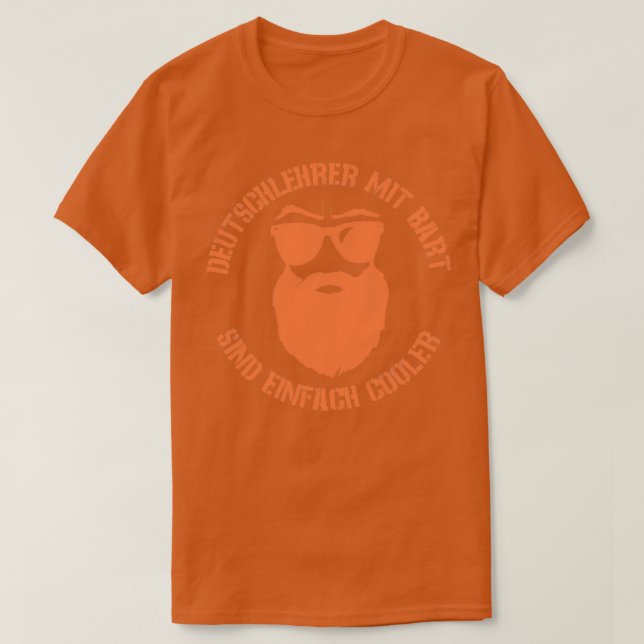 T-shirt Enseignant cool allemand avec barbe pleine Classiq (Design devant)