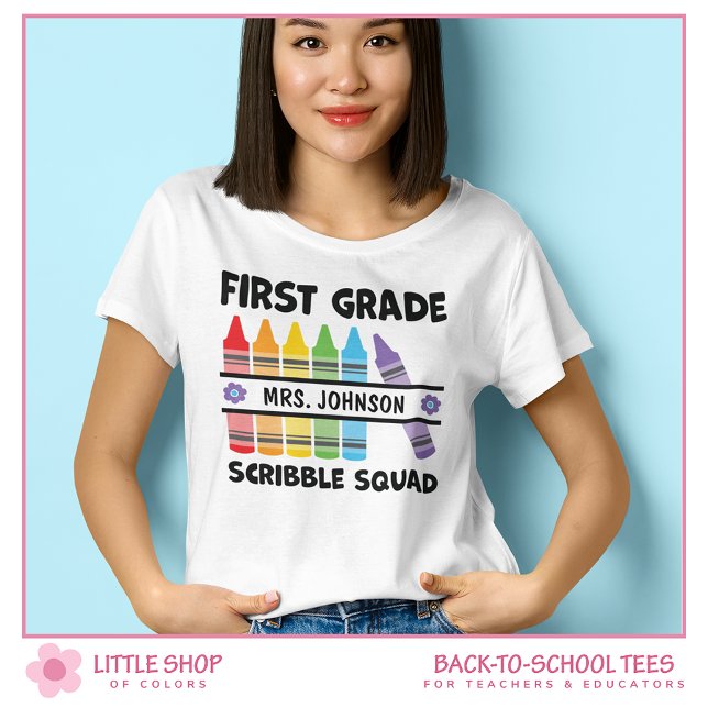 T-shirt Enseignant Crayons de l'équipe de première année p (Créateur téléchargé)