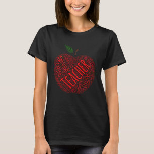 T-shirt Enseignant créatif pour les femmes Red Apple Word