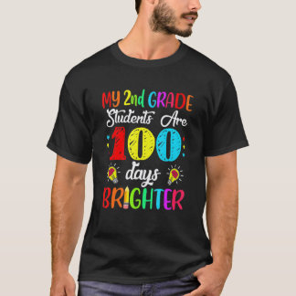 T-shirt Enseignant de 2e année 100 jours plus brillant 100