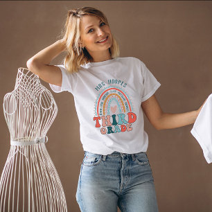 T-shirt Enseignant de 3e année cadeau personnalisé Boho Ra