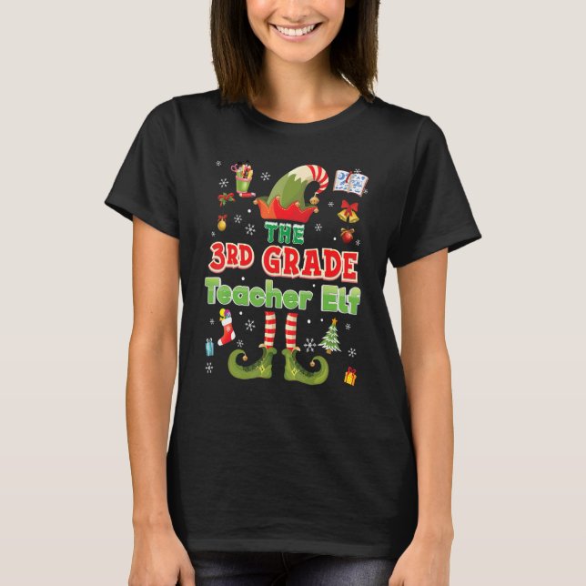 T-shirt Enseignant de 3e année Elf Squad Noël Troisième Sw (Devant)