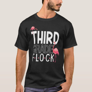 T-shirt Enseignant de 3e année Flock Flamant rose rose Kid