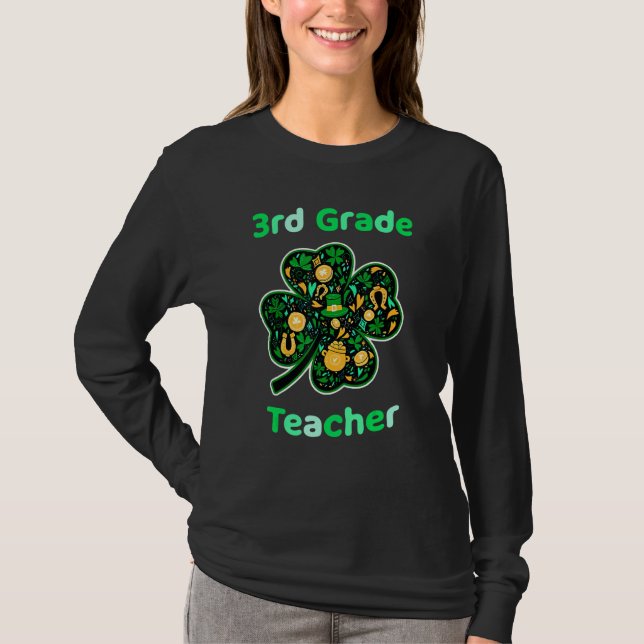 T-shirt Enseignant de 3e année Funny St Patrick's Day (Devant)