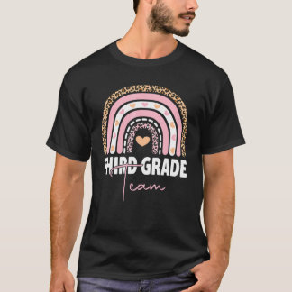 T-shirt Enseignant de 3e année Rainbow Retour à l'école He