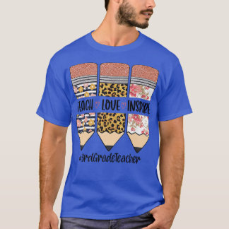 T-shirt Enseignant de 3e année Retour à l'école Enseigner