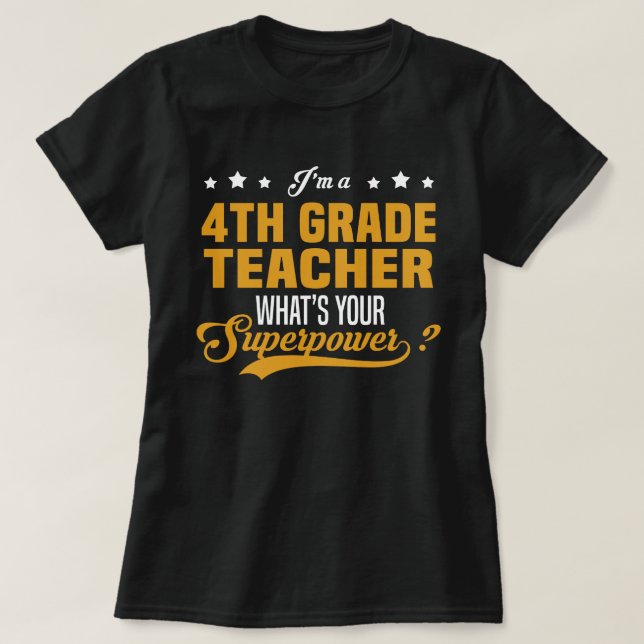 T-shirt Enseignant de 4e année (Design devant)