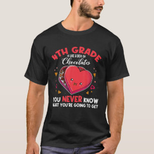 T-shirt Enseignant De 4E Année Comme Une Boîte De Chocolat