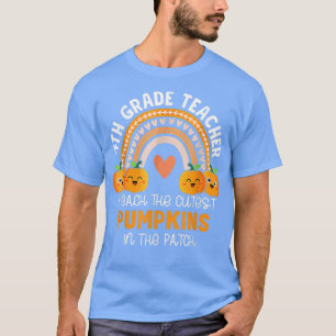 T-shirt Enseignant De 4E Année J'Enseigne Les Citrouilles 