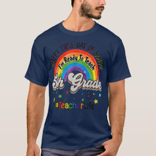 T-shirt Enseignant de 5e année Vie Arc en ciel Cinquième a