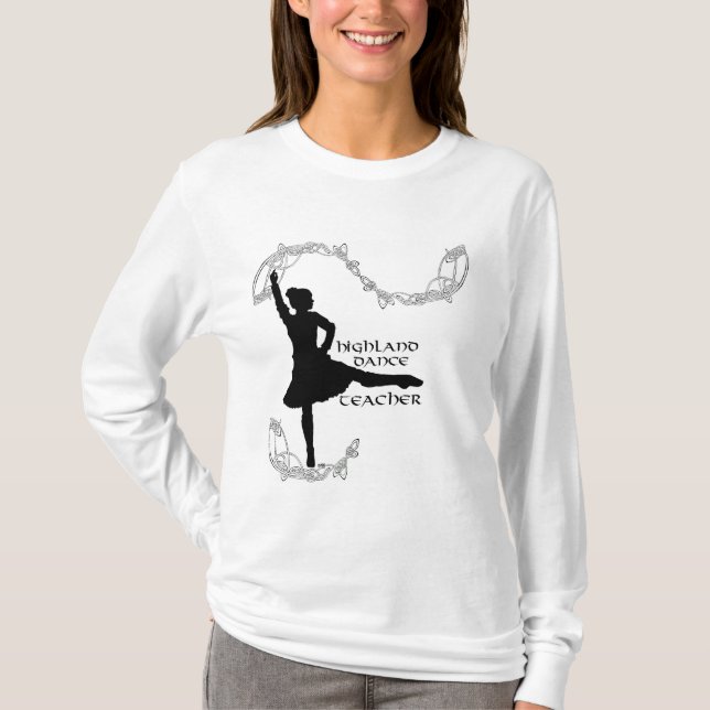 T-shirt Enseignant de danse Highland - Silhouette noire (Devant)