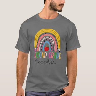 T-shirt Enseignant de deuxième année Crayon Arc-en-ciel 2e