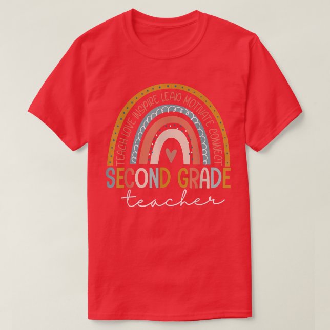 T-shirt Enseignant de deuxième année Enseigner l'amour Ins (Design devant)