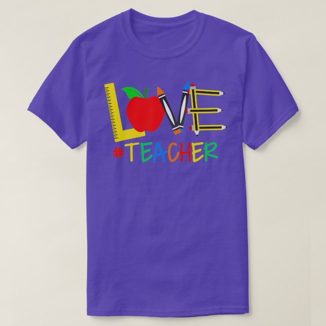 T-shirt Enseignant de jour Valentines - Enseignant de gard (Design devant)