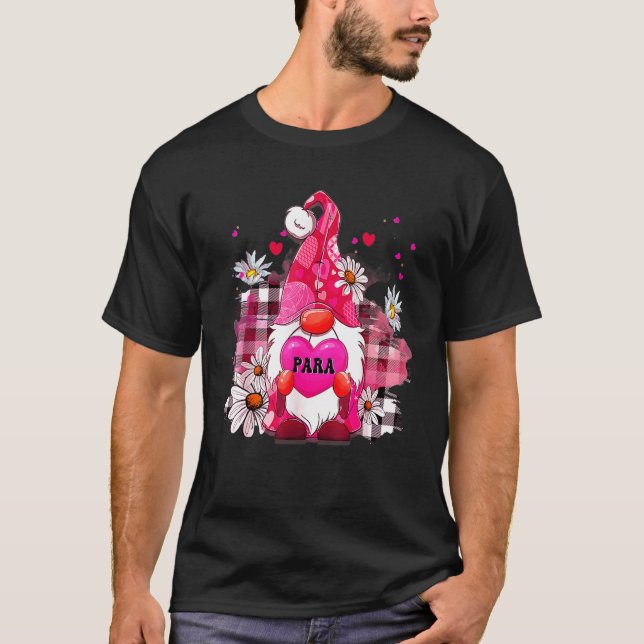 T-shirt Enseignant de la Journée Para Gnome Valentines (Devant)